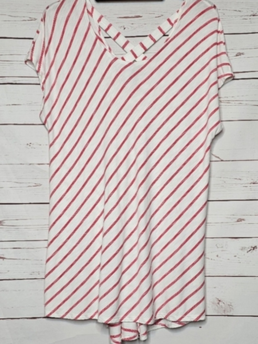 Chico's Red and White Striped Tunic - Size M